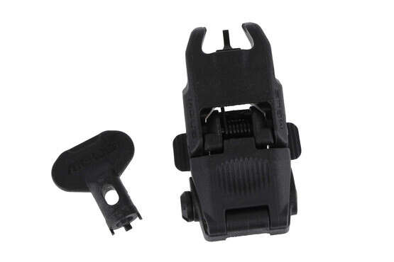 Magpul polymer front sight folds down to be low profile and out of the way